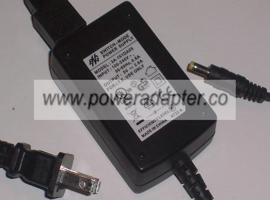 ENG 3A-161DA05 AC ADAPTER 5VDC 2.6A SWITCH-MODE POWER SUPPLY - Click Image to Close